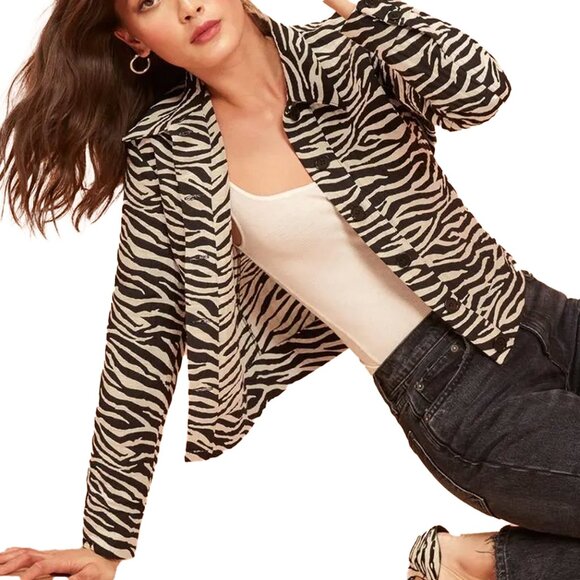 Reformation Zebra Print West Jacket - Picture 2 of 6